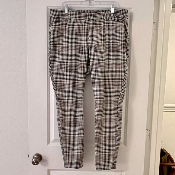 Old Navy Pixie Trouser Pants in Black Blue Green Plaid - Picture 1 of 5
